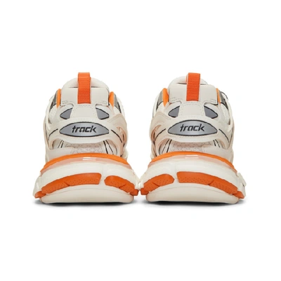 Shop Balenciaga Off-white & Orange Track Trainers