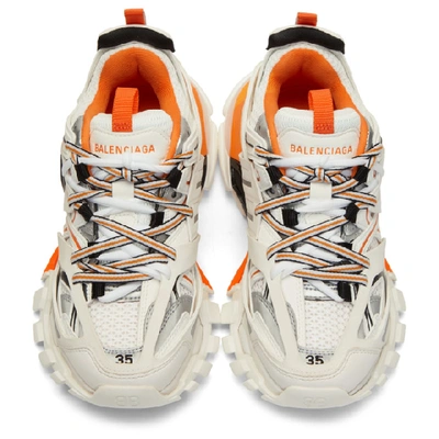 Shop Balenciaga Off-white & Orange Track Trainers