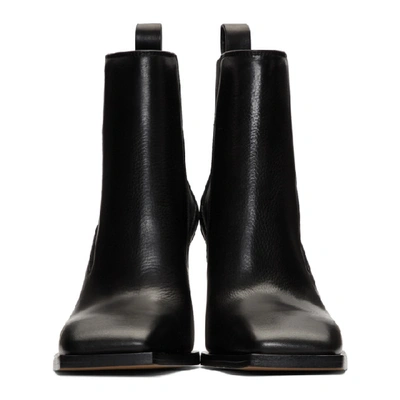 Shop Rick Owens Black Leather Sharp Wedge Boot In 09 Black