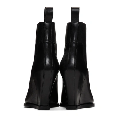 Shop Rick Owens Black Leather Sharp Wedge Boot In 09 Black