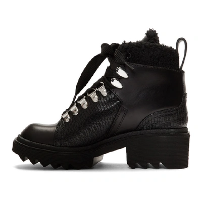 Shop Chloé Chloe Black Shearling Bella Mountain Boots In 001 Black
