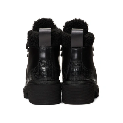 Shop Chloé Chloe Black Shearling Bella Mountain Boots In 001 Black