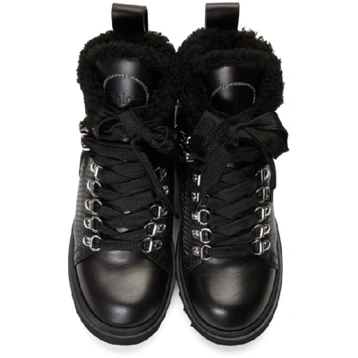 Shop Chloé Chloe Black Shearling Bella Mountain Boots In 001 Black