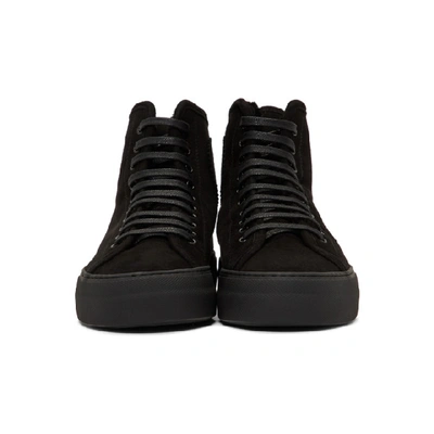Shop Common Projects Black Shearling Tournament High Sneakers