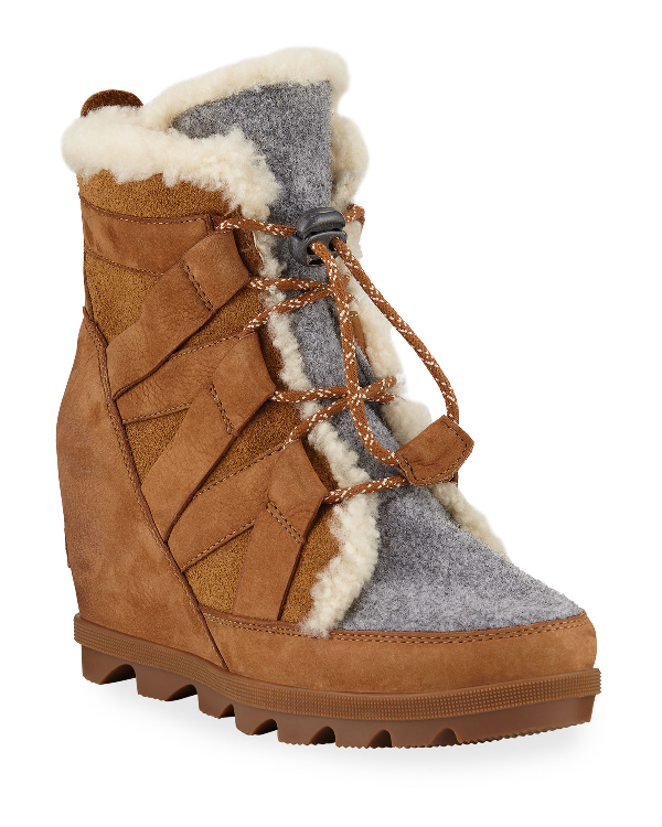 sorel joan of arctic wedge shearling
