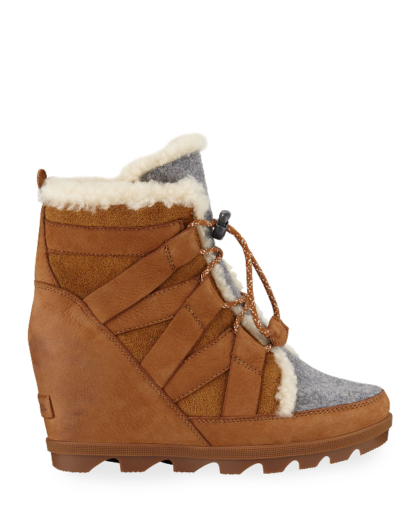 joan of arctic ii shearling wedge boots
