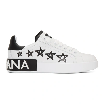 Shop Dolce & Gabbana White Portofino Stars Sneakers