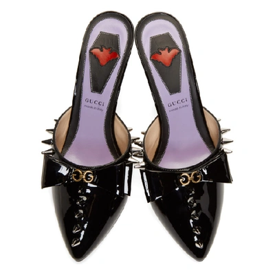 Shop Gucci Black Spike Sade Heels In 1000 Black