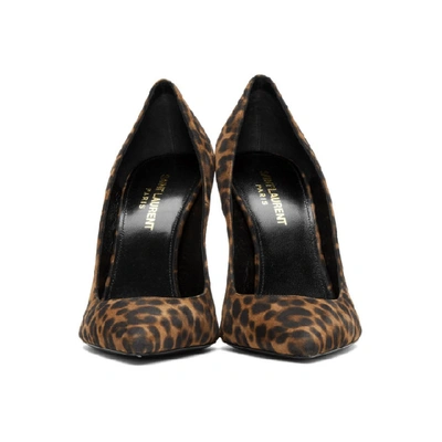 Shop Saint Laurent Brown Leopard Anja Heels In 2198 Leopar