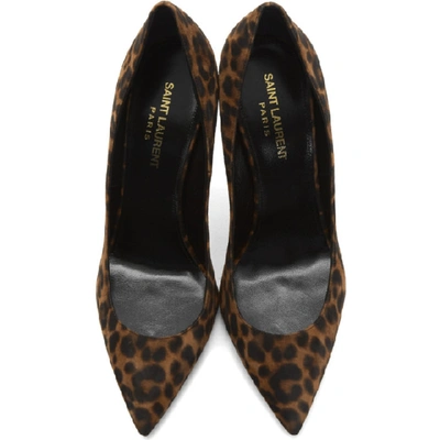 Shop Saint Laurent Brown Leopard Anja Heels In 2198 Leopar