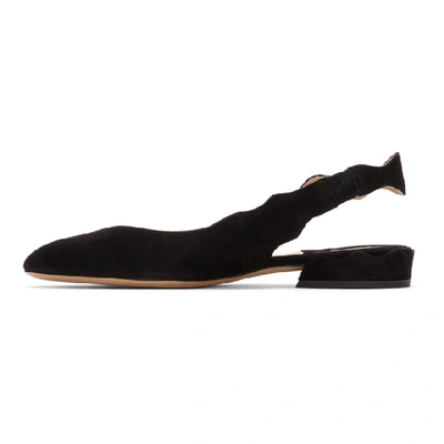 Shop Chloé Chloe Black Suede Laurena Slingback Flats In 001 Black