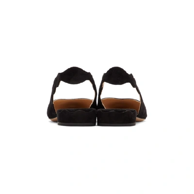 Shop Chloé Chloe Black Suede Laurena Slingback Flats In 001 Black