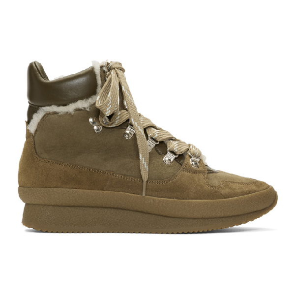 Isabel Marant Taupe Shearling Brendta Hiking Boots In 50ta Taupe | ModeSens