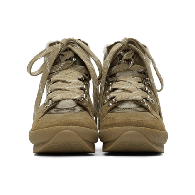 Shop Isabel Marant Taupe Shearling Brendta Hiking Boots In 50ta Taupe