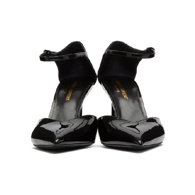 Shop Saint Laurent Black Patent Anja Dorsay Heels In 1000 Black