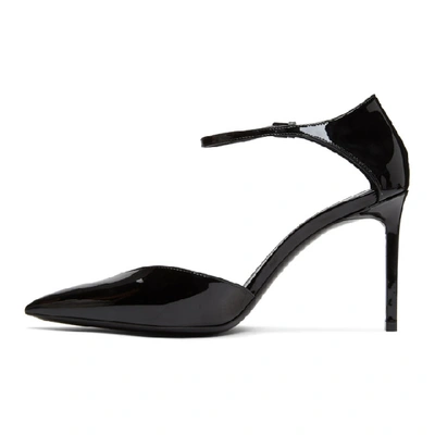 Shop Saint Laurent Black Patent Anja Dorsay Heels In 1000 Black