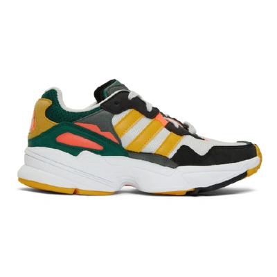 Shop Adidas Originals Multicolor Yung 96 Sneakers In Gry/gld/red