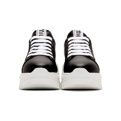 Black Leather Wedge Sneaker