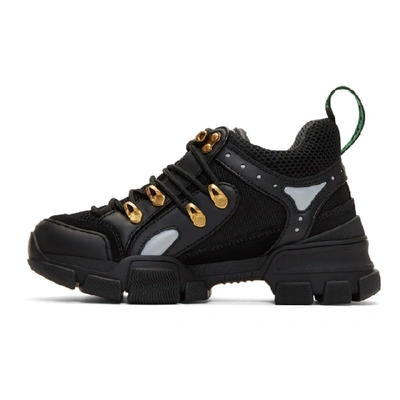 Shop Gucci Black Flashtrek Chunky Sneakers In 1079 Black