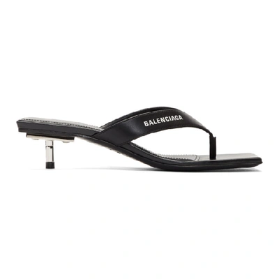 Shop Balenciaga Black Metal Sandals