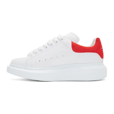 Shop Alexander Mcqueen White And Red Oversized Sneakers In 9676 Lustre