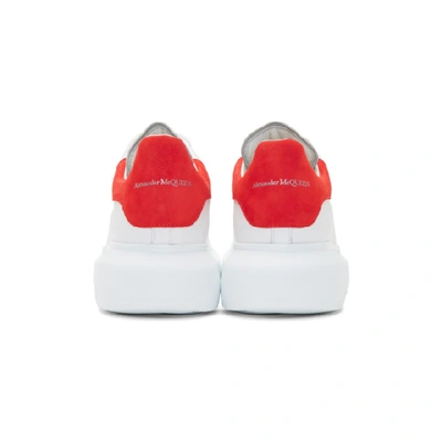 Shop Alexander Mcqueen White And Red Oversized Sneakers In 9676 Lustre