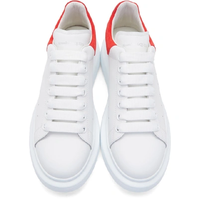 Shop Alexander Mcqueen White And Red Oversized Sneakers In 9676 Lustre