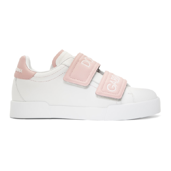 dolce and gabbana pink and white sneakers