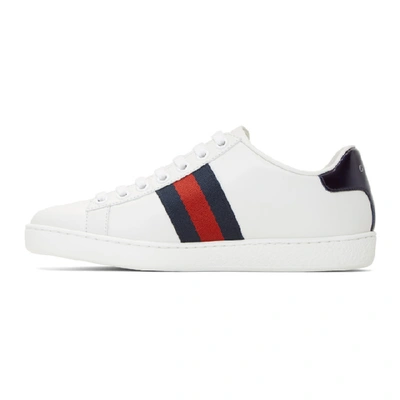 Shop Gucci White Dog New Ace Sneakers