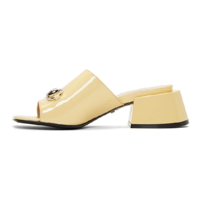 Shop Gucci Yellow Patent Lexi Heel Sandals In 9327 Butter