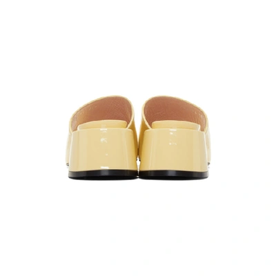 Shop Gucci Yellow Patent Lexi Heel Sandals In 9327 Butter