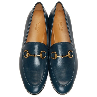 Shop Gucci Blue Jordaan Loafers