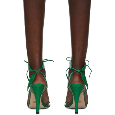Shop Gucci Green Gianta Leave Heeled Sandals In 3727 Green