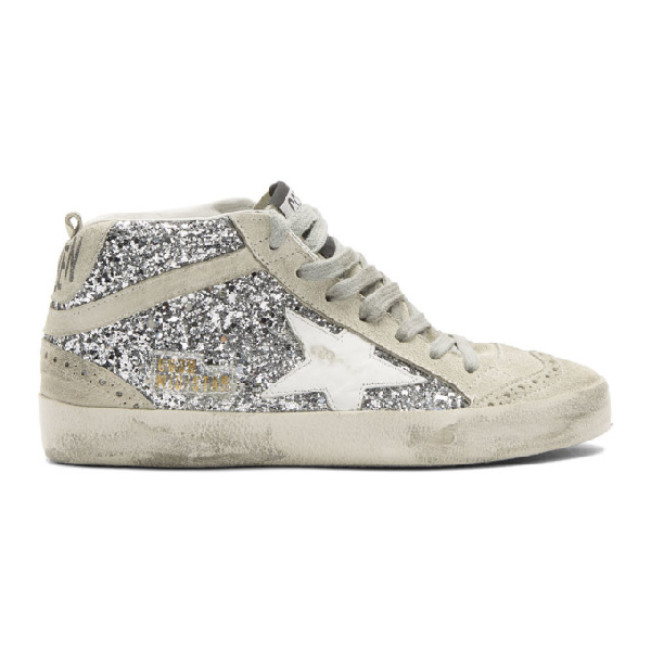 golden goose silver glitter sneakers