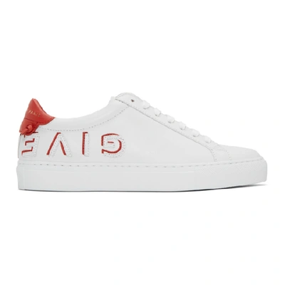 Shop Givenchy White And Red Reverse Urban Knots Sneakers In 112 Red