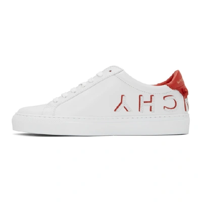 Shop Givenchy White And Red Reverse Urban Knots Sneakers In 112 Red