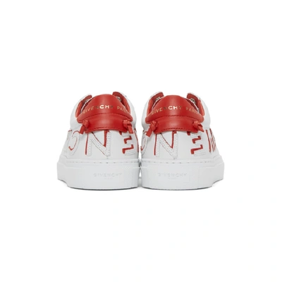 Shop Givenchy White And Red Reverse Urban Knots Sneakers In 112 Red