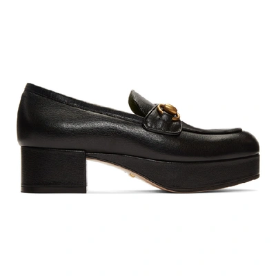 Shop Gucci Black Houdan Horsebit 45 Heels