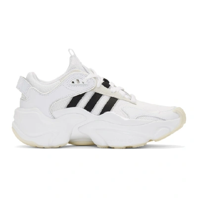 Shop Adidas Originals White And Black Tephra Sneakers In White/black