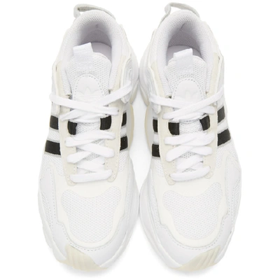 Shop Adidas Originals White And Black Tephra Sneakers In White/black