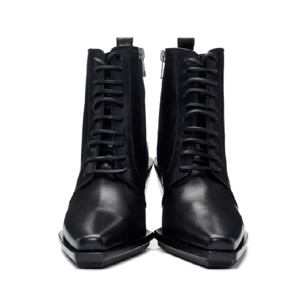 ann demeulemeester leather wedge ankle boots
