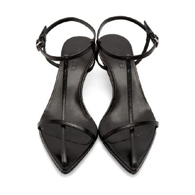 Shop Jil Sander Black Heeled Strap Sandals In 999 Black