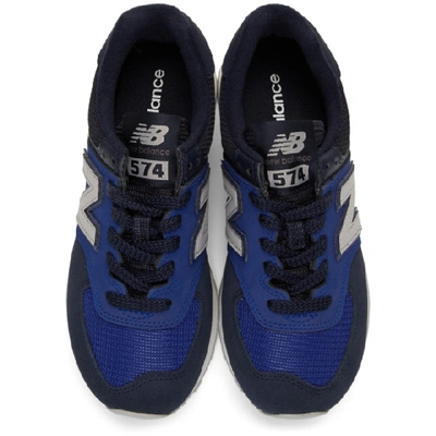 Shop New Balance Blue And Navy 574 Core Sneakers In Lapis Blue