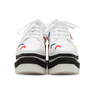 Shop Stella Mccartney White And Multicolor Embroidered Elyse Sneakers In 9035 Wht/ca