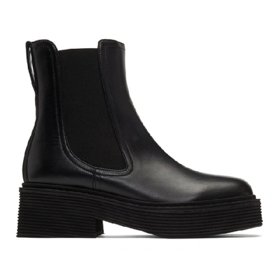 Shop Marni Black Leather Chelsea Boots In 00n99 Black