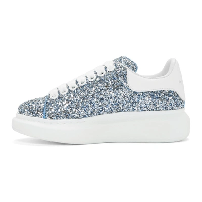 Shop Alexander Mcqueen Blue Galaxy Glitter Oversized Sneakers In 4668 Blue