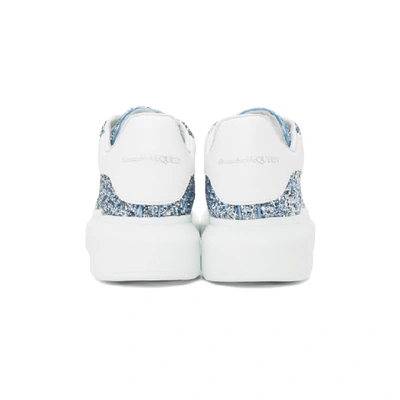 Shop Alexander Mcqueen Blue Galaxy Glitter Oversized Sneakers In 4668 Blue