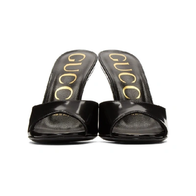 Shop Gucci Black Slide Heeled Sandals In 1000 Black