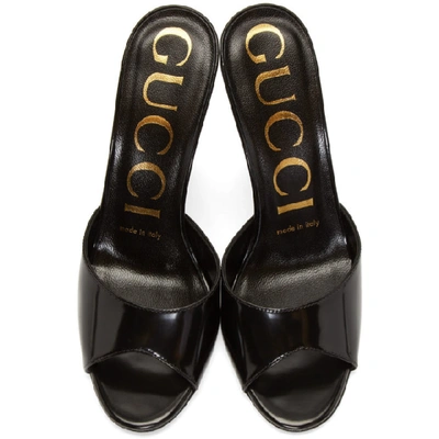 Shop Gucci Black Slide Heeled Sandals In 1000 Black