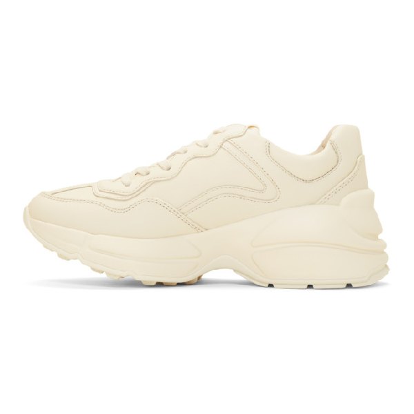 rhyton gucci print leather trainer
